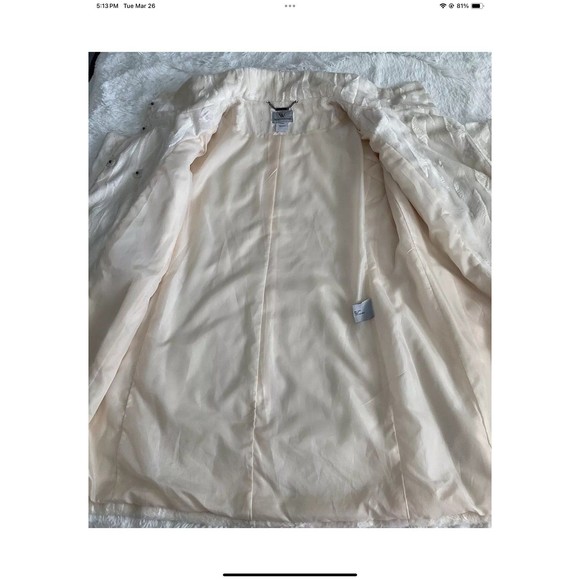 Worthington Womans FauxFur Cream Mid-Length/Driving Coat Womens Size Large - Picture 3 of 11